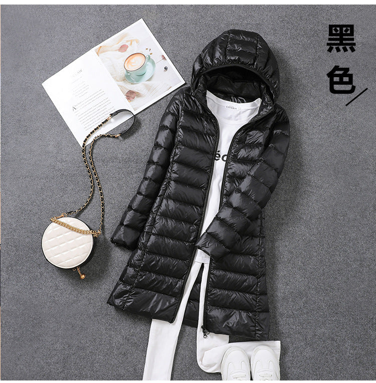 Pascal | Womens Puffer Jacket Hooded Longline Lightweight Long Puffer Coat - 6