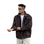 Xanthe | Mens Harrington Jacket Check Collared Bomber Workwear Jacket