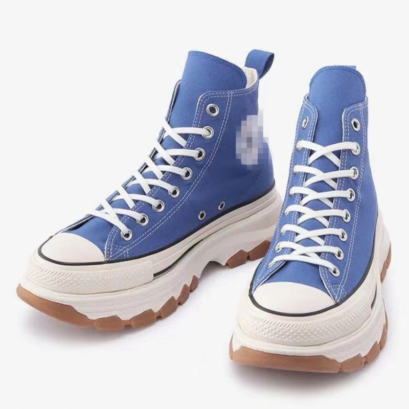 Thatcher | Mens Trainers Platform Canvas Thick Soled Lace Up Shoes - 14