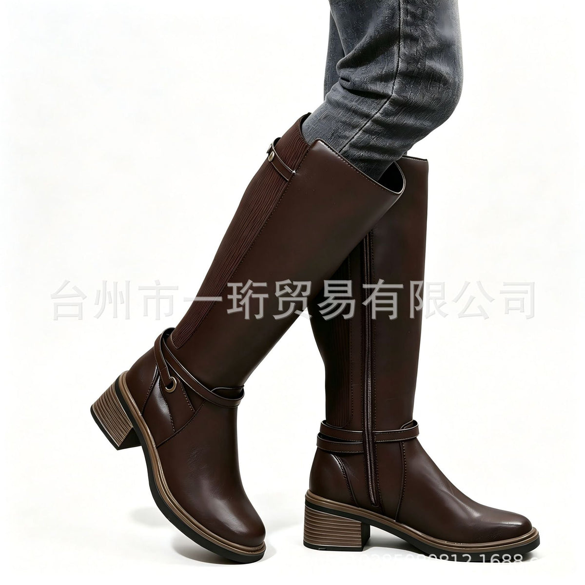 Juniper | Womens Knee High Chunky Heel Side Zip Boots - 12