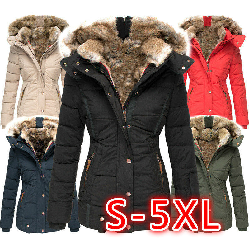 Linnea | Womens Parka Coat Fur Collar Padded Warm Winter Coat