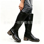 Juniper | Womens Knee High Chunky Heel Side Zip Boots - 11