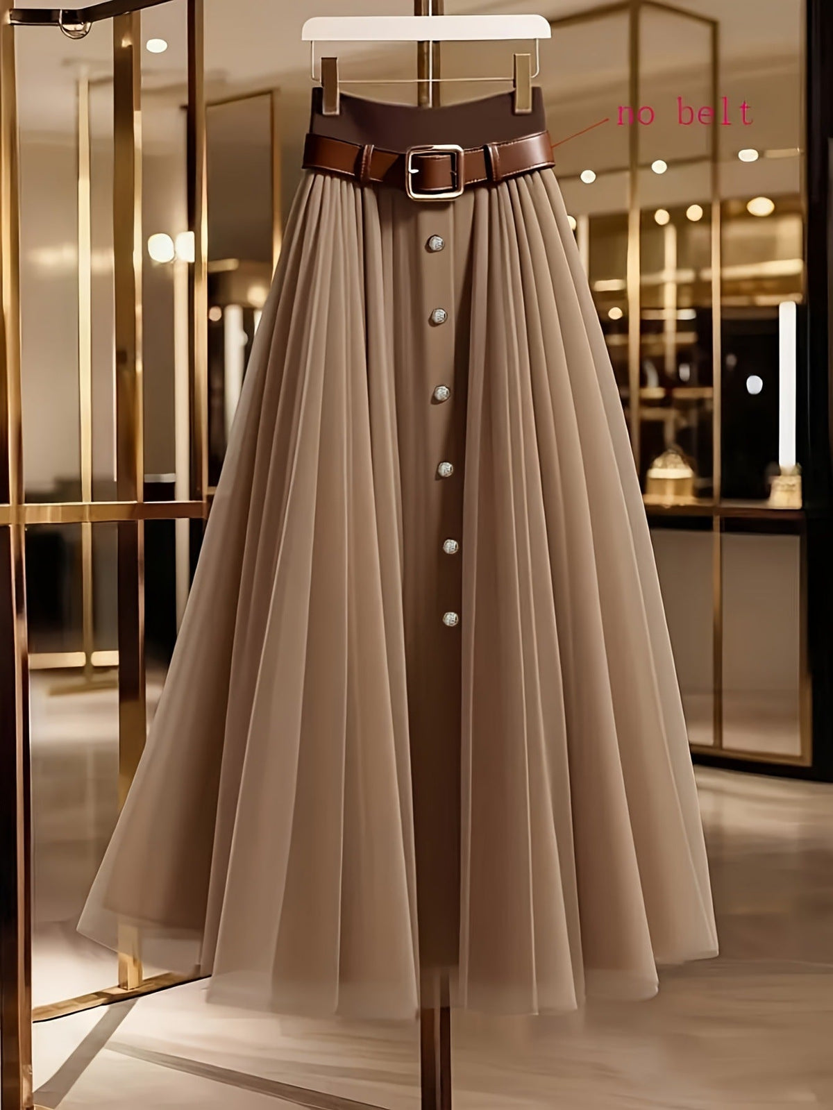 Alaric | Womens Pleated Skirt High Waisted Mesh Midi Skirt