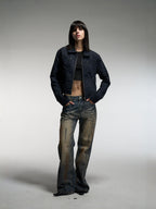 Freya | Womens Cropped Vintage Denim Jacket