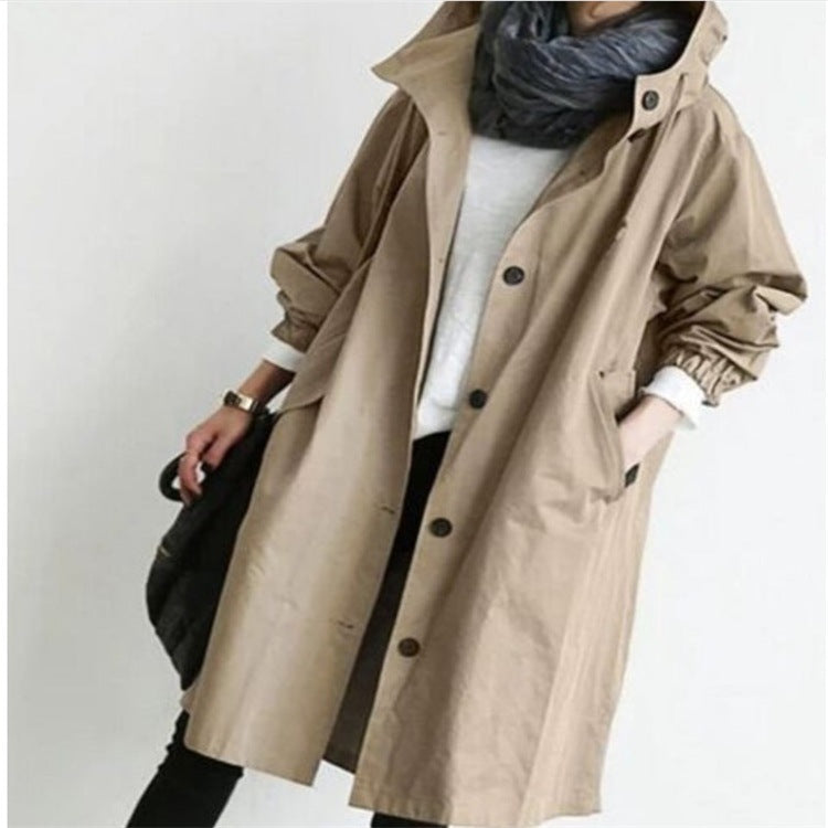 Nadia | Womens Trench Coat Mid Length Windbreaker Belted Longline Coat