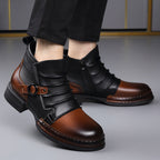Ambrose | Mens Leather Ankle Boots Biker Boots High Top Boots - 4