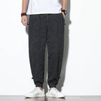 Roderick | Mens Linen Trousers Cotton Casual Tapered Trousers - 8