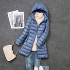 Pascal | Womens Puffer Jacket Hooded Longline Lightweight Long Puffer Coat - 9