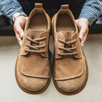Emmett | Mens Leather Lace Up Casual Retro Low Top Boots - 6