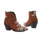 Isaac | Womens Ankle Heeled Pointed Toe Low Cut Boots - 6