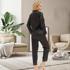 Amara | Womens Satin Jacquard Loungewear Pyjama Set