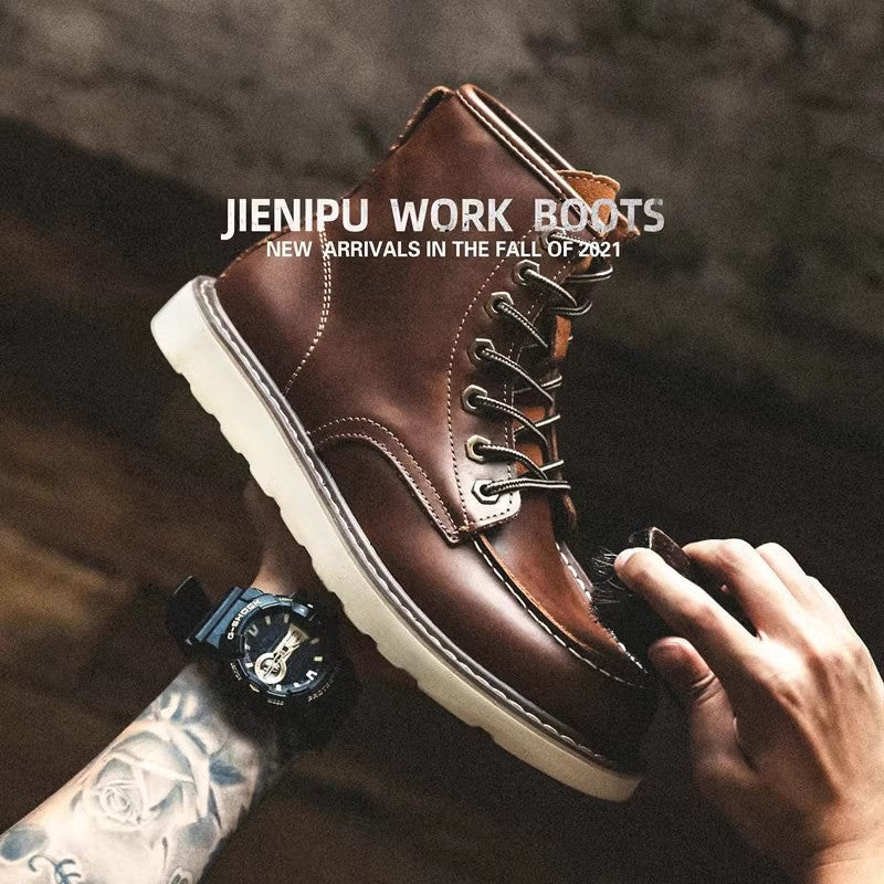 Hamish | Mens Work Boots Fleece Lined Warm Retro Boots - 2