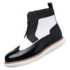 Blythe | Mens Leather Lace Up Combat Military Mid Calf Boots - 5