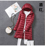 Pascal | Womens Puffer Jacket Hooded Longline Lightweight Long Puffer Coat - 11