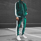 Anouk | Mens Tracksuit Velvet Two Piece Set Jacket Joggers Loungewear