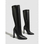 Verity | Womens Knight Boots Pointed Toe Stiletto Heel Ankle Boots