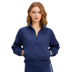 Eloise | Womens Sports Jacket Fleece Lined Stand Collar Yoga Running Activewear Top