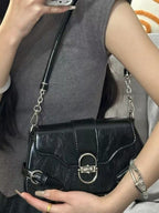 York | Womens Shoulder Bag Underarm Baguette Handbag Small