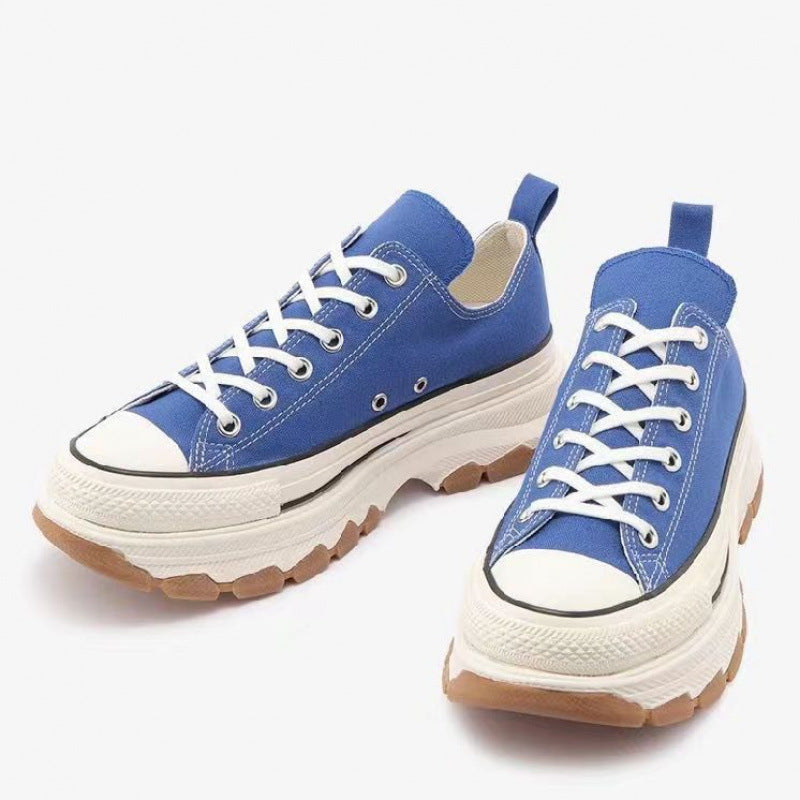 Thatcher | Mens Trainers Platform Canvas Thick Soled Lace Up Shoes - 13