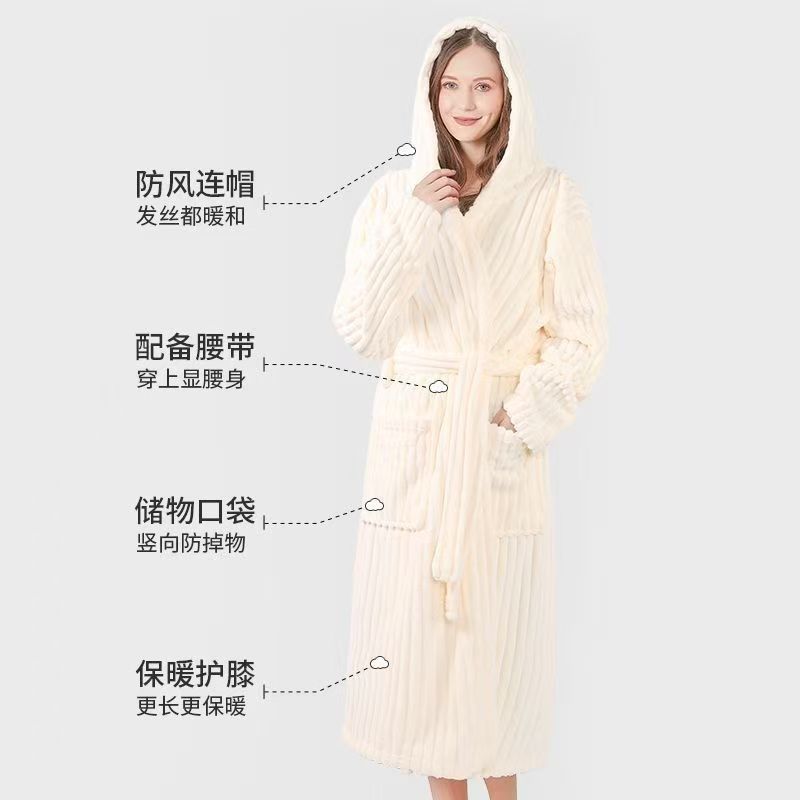 Juniper | Womens Dressing Gown Fleece Hooded Bathrobe Robe