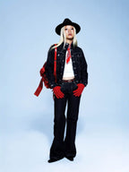 Florence | Womens Oversized Stand Collar Denim Jacket