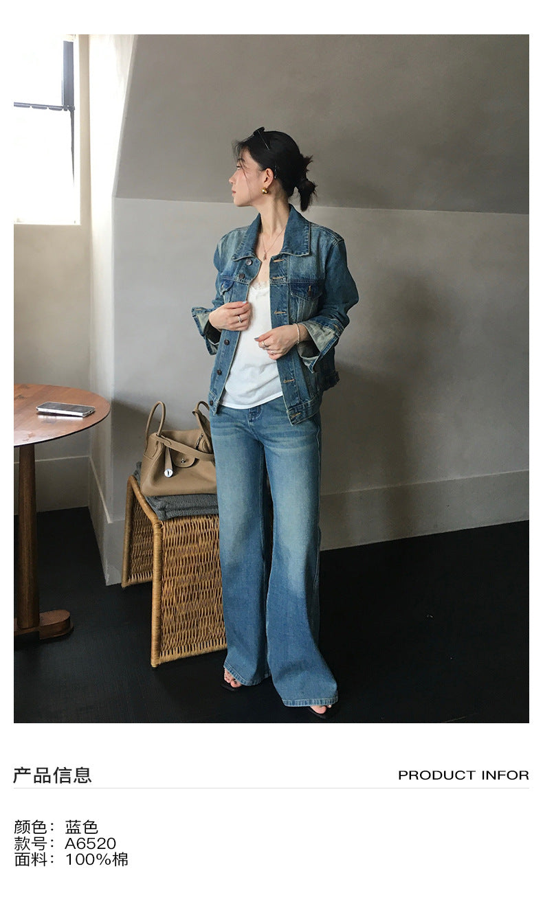 Elodie | Womens Vintage Washed Denim Jacket