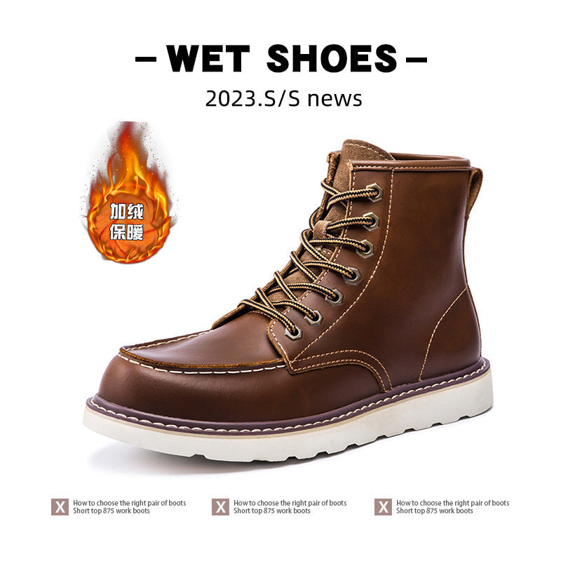 Hamish | Mens Work Boots Fleece Lined Warm Retro Boots - 7