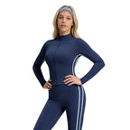 Delphine | Womens Sports Jacket Slim Fit Stand Collar Running Yoga Activewear Top