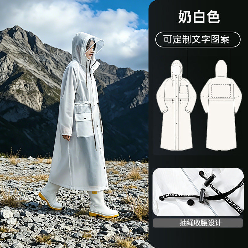 Solene | Womens Raincoat Waterproof Hooded Long Rain Poncho Jacket