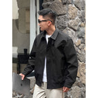 Xanthe | Mens Harrington Jacket Check Collared Bomber Workwear Jacket