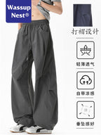 Gustav | Mens Trousers Lightweight Pleated Wide Leg Casual Pants
