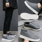 Carsten | Mens White Trainers Slip on Breathable Sports Shoes - 10