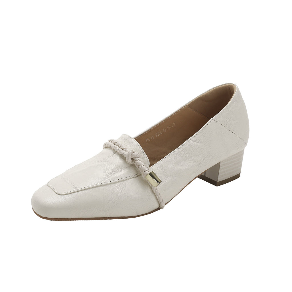 Clara loafer in cream, side view