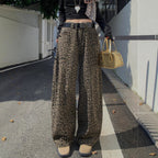Greta | Womens High Waisted Jeans Leopard Print Straight Leg Slim Denim