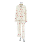 Delphine | Womens Cotton Pyjamas Heart Print Loungewear Set