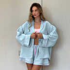 Isabella | Womens Cotton Cardigan Shorts Pyjama Set