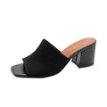 Freya block heel mule in black