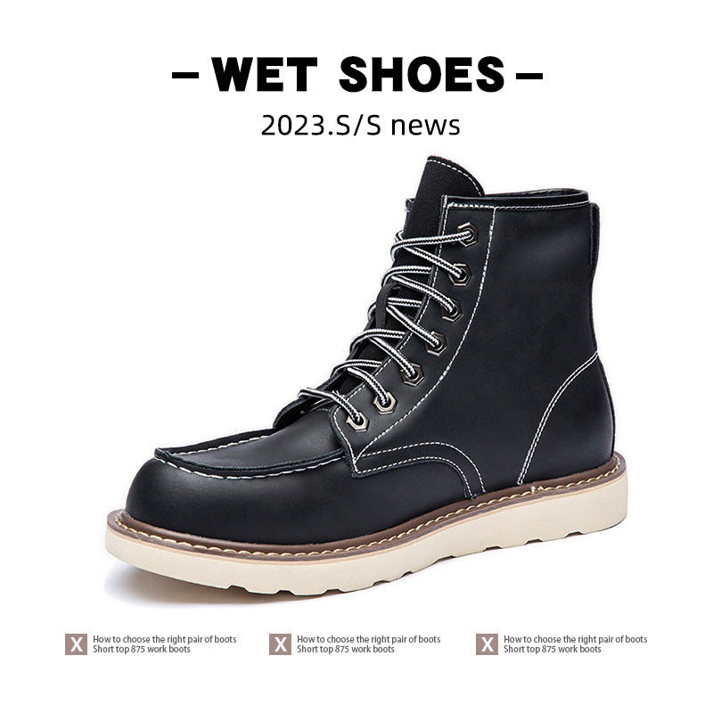 Hamish | Mens Work Boots Fleece Lined Warm Retro Boots - 8
