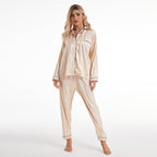 Amara | Womens Satin Jacquard Loungewear Pyjama Set
