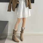 Beatrix | Womens Riding Boots Suede Pointed Toe Chunky Heel Knee High Boots