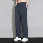 Nathaniel | Mens Wide Leg Straight Loose Casual Summer Trousers - 7