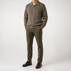 Aaron | Mens Knit Cardigan Shirt Jacket Collared Casual Loose, Design 1