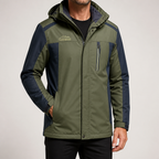 Abe | Mens Fleece Lined Waterproof Windproof Snowboard Ski Jacket, Army Green 2