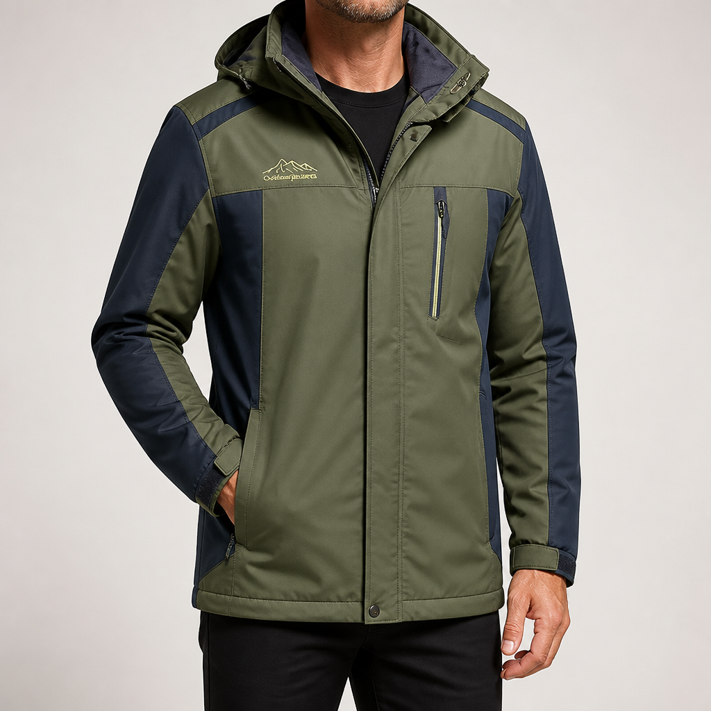 Abe | Mens Fleece Lined Waterproof Windproof Snowboard Ski Jacket, Army Green 2