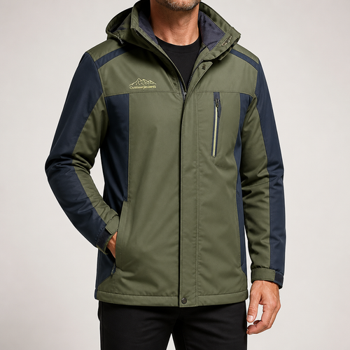 Abe | Mens Fleece Lined Waterproof Windproof Snowboard Ski Jacket, Army Green 2