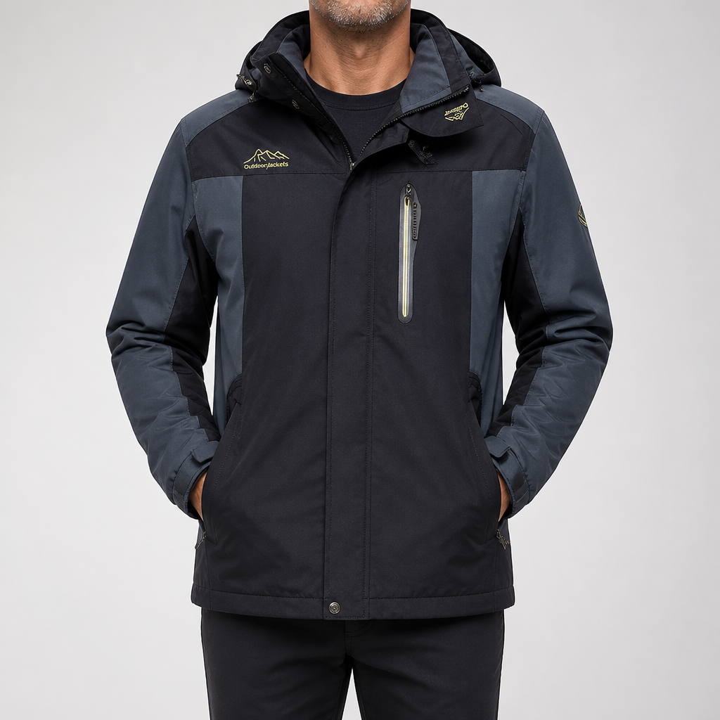 Abe | Mens Fleece Lined Waterproof Windproof Snowboard Ski Jacket, Black 2