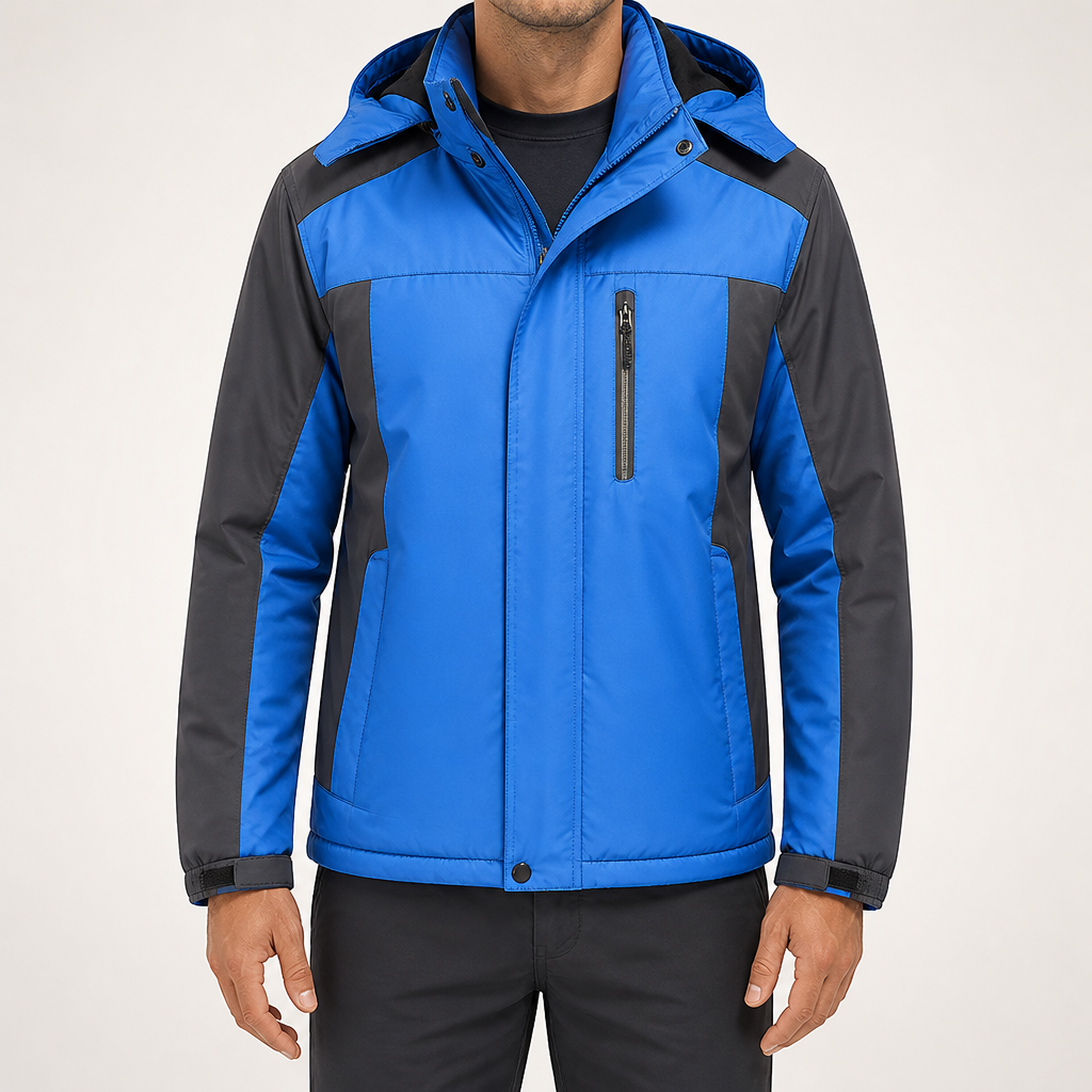 Abe | Mens Fleece Lined Waterproof Windproof Snowboard Ski Jacket, Blue 2