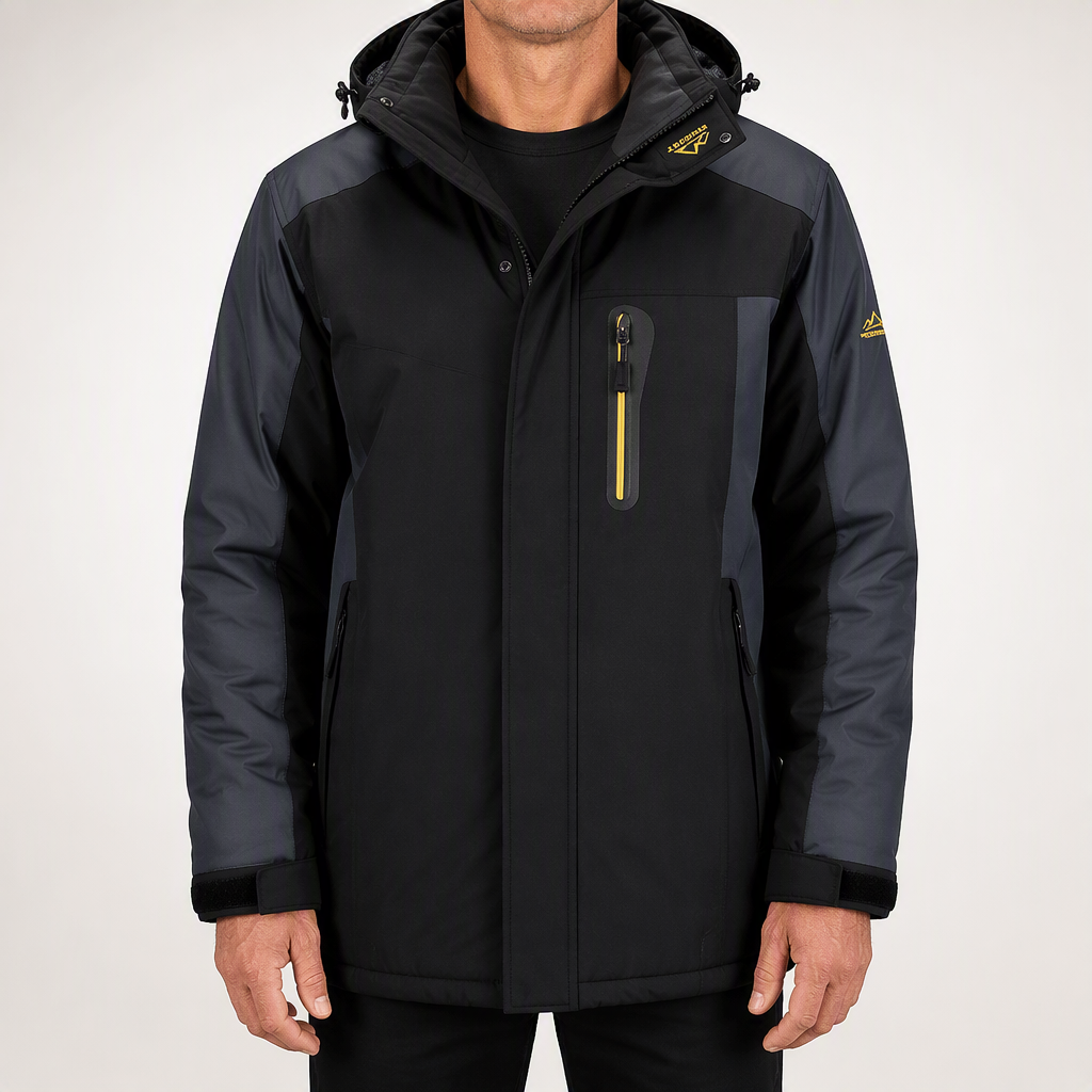 Abe | Mens Fleece Lined Waterproof Windproof Snowboard Ski Jacket, Black