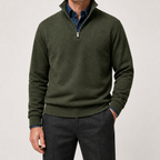 Abel | Half Zip Fleece Mens Sweatshirt, Army Green