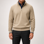 Abel | Half Zip Fleece Mens Sweatshirt, Khaki